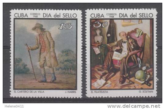 PAIRE NEUVE DE CUBA - TABLEAUX (JOURNEE DU TIMBRE 1968) N° Y&T 1233/1234 - Other & Unclassified