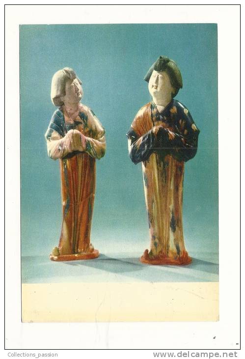 Cp, Chine, Vestiges Historiques De Chine, Figurines Trichromes, Dynastie Des Tang  (618-907) - China