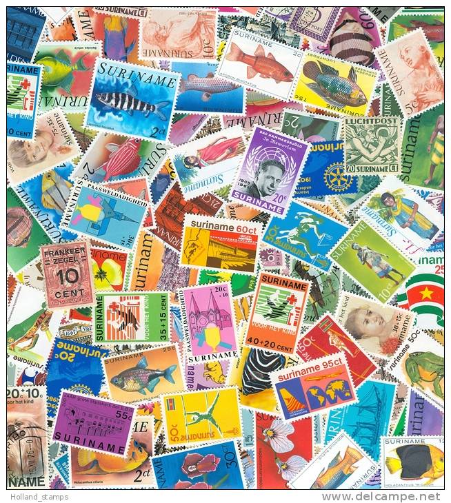 COLLECTION OF 500 DIFFERENT STAMPS OF SURINAME - Collections (with Albums)