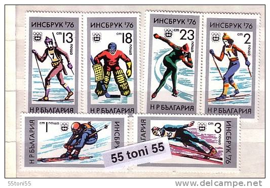 Bulgaria / Bulgarie  1976 Winter Olympic Games INNSBRUCK 76   6v.- MNH - Hiver 1976: Innsbruck