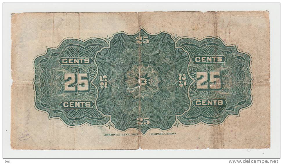Canada 25 Cent 1900 "G" Banknote P 9a  9 A (Signature Courtney) - Kanada