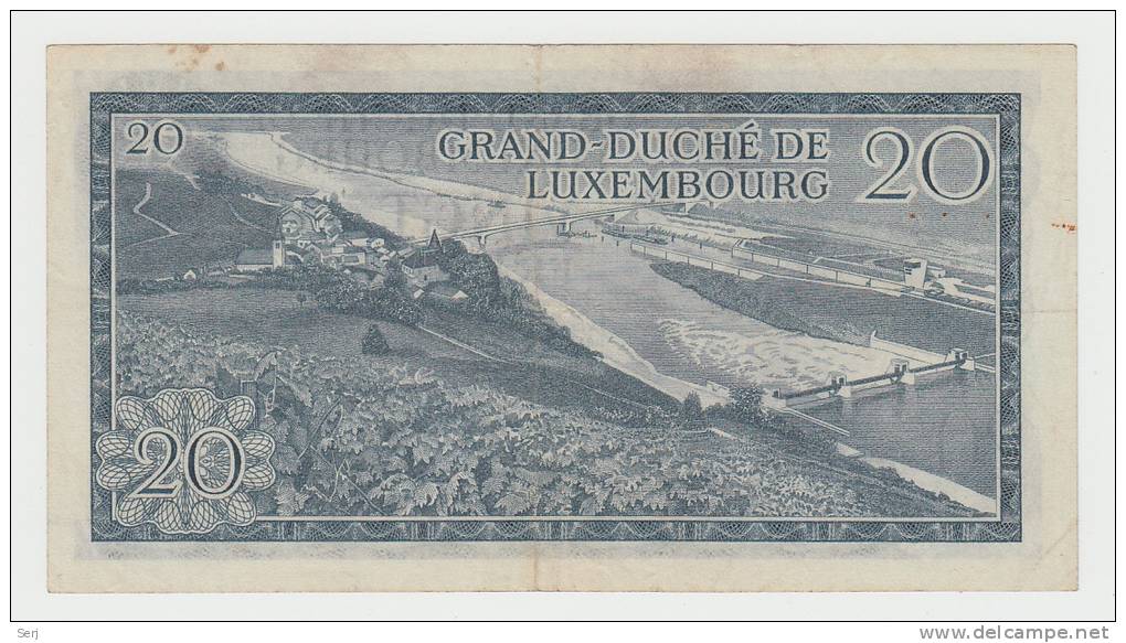 LUXEMBOURG 20 FRANCS 1966 VF+ P 54 - Luxemburg