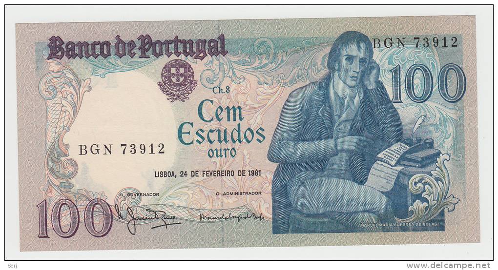 Portugal 100 Escudos 1981 AUNC+ CRISP Banknote P 178b  178 B - Portogallo