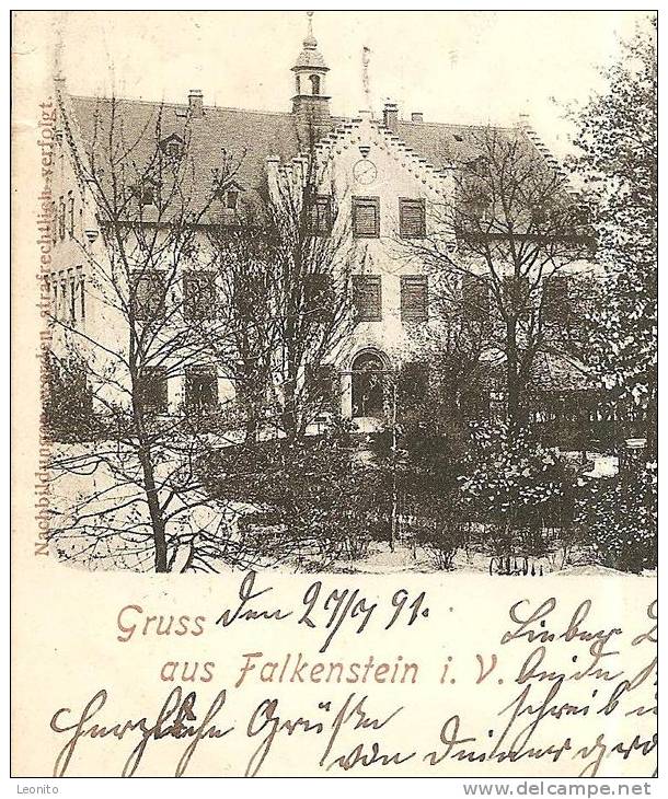 Schloss Falkenstein Vogtland Nach Gurnigelbad Schweiz 1901 - Falkenstein (Vogtland)