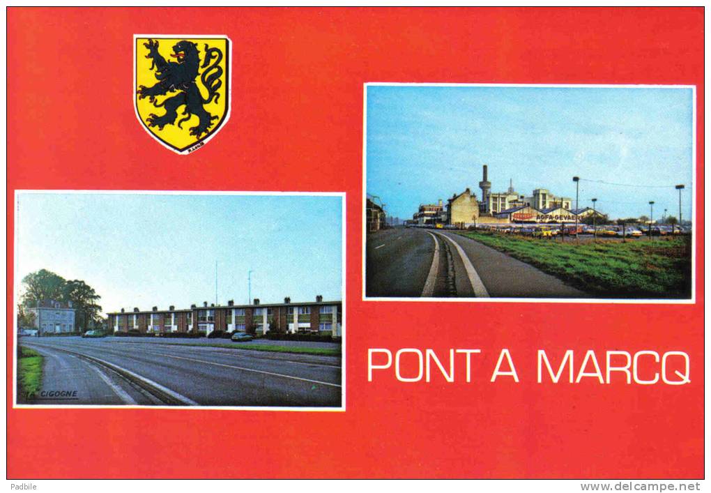 Carte Postale 59.  Pont A Marcq  L'Usine Agfa GEVAERT Et La Gendarmerie Trés Beau Plan - Autres & Non Classés