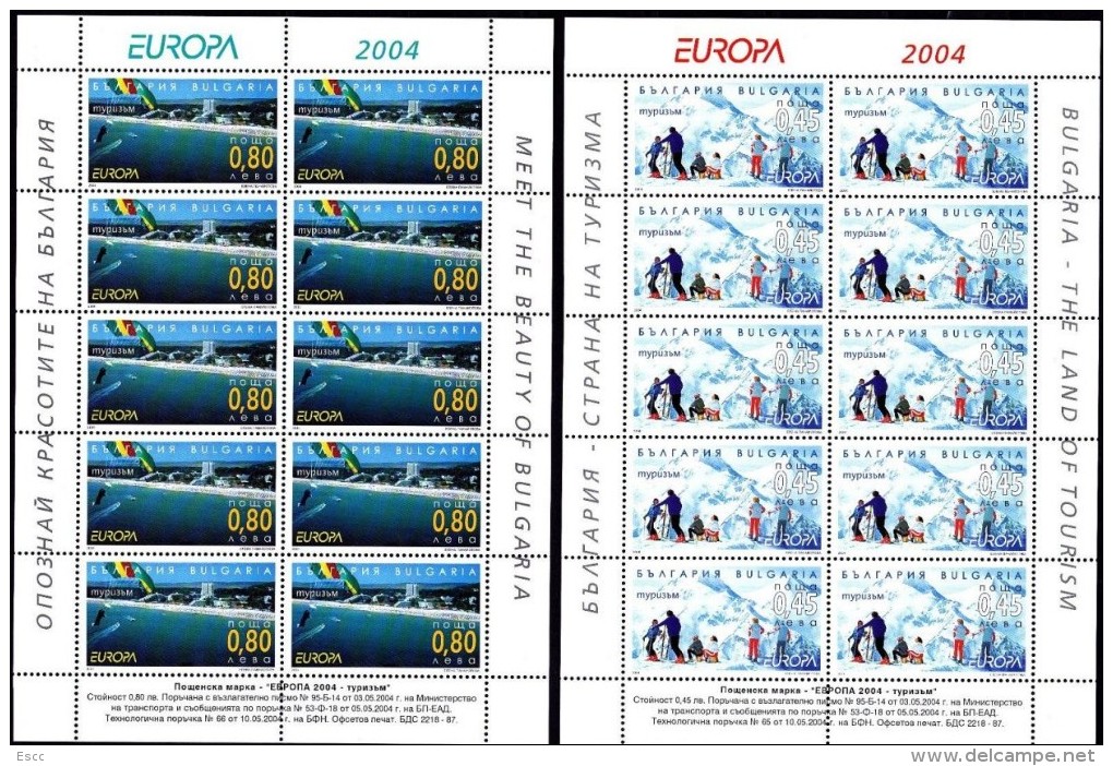 Mint Mint. Sheets  Europa CEPT 2004  From Bulgaria - 2004