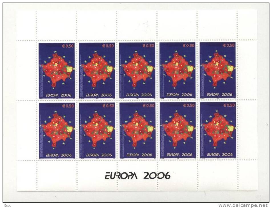 Mint Mint. Sheets Europa CEPT 2006  From Kosovo - 2006