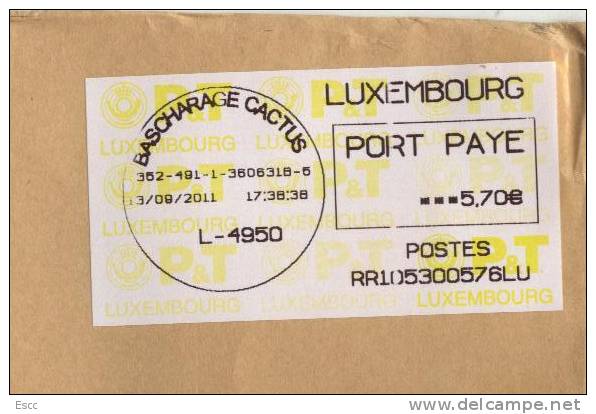 Mailed Cover (letter)   2011 From Luxembourg To Bulgaria - 2002
