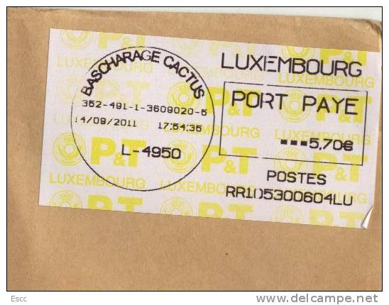 Mailed Cover (letter)   2011 From Luxembourg To Bulgaria - 2002