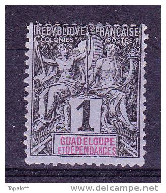 GUADELOUPE N°27 Neuf Sans Gomme Noir Sur Azuré - Unused Stamps