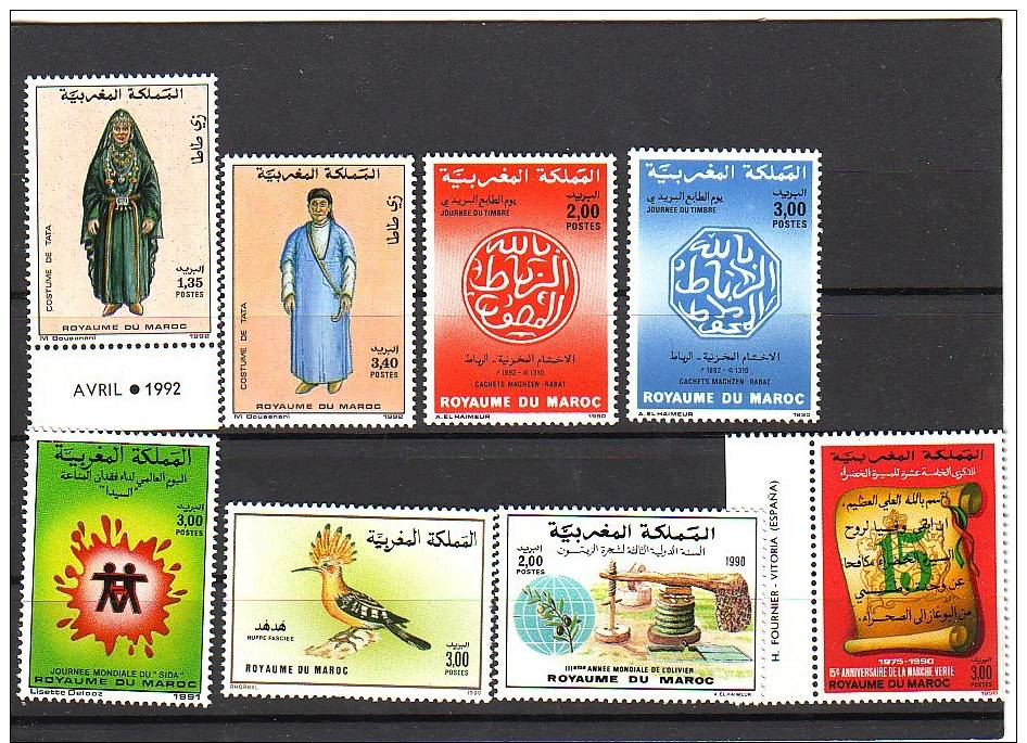 BLOCS 1990 1992 TIMBRES 1990 1991 1992 - Maroc (1956-...)