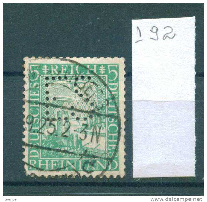 24K192 // - ES -  Perfin Perfores Perforiert Perforati Perforadas , Germany Deutschland Allemagne Germania - Perforiert/Gezähnt