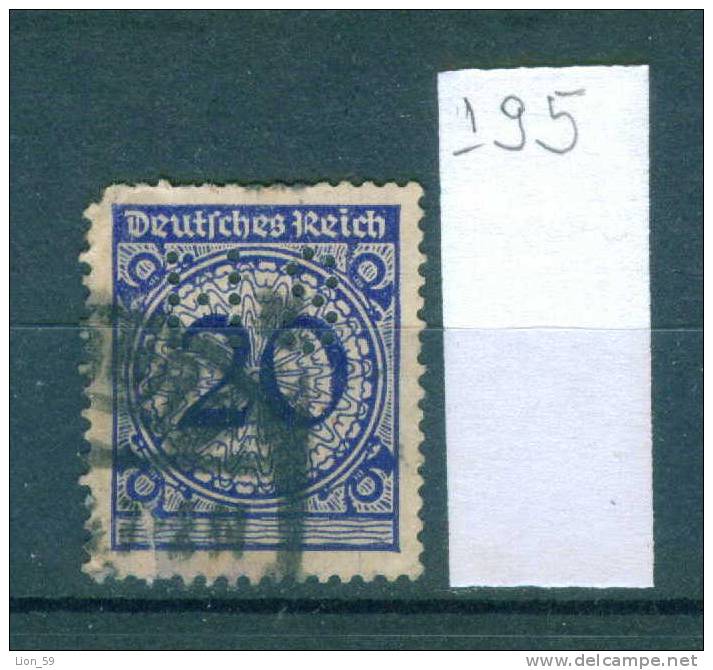 24K195 // - HS -  Perfin Perfores Perforiert Perforati Perforadas , Germany Deutschland Allemagne Germania - Perforiert/Gezähnt