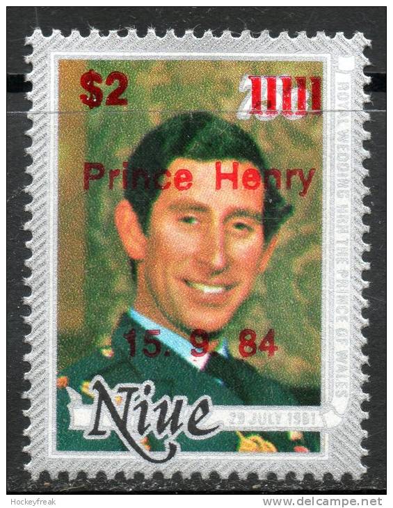 Niue 1984 - $2 On 75c Birth Of Prince Harry - Red Opt SG574 MNH Cat £2.50 SG2015 - Niue