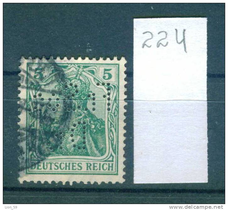 24K224 // - Fr.Soc. Dr. - Perfin Perfores Perforiert Perforati Perforadas , Germany Deutschland Allemagne Germania - Perforiert/Gezähnt