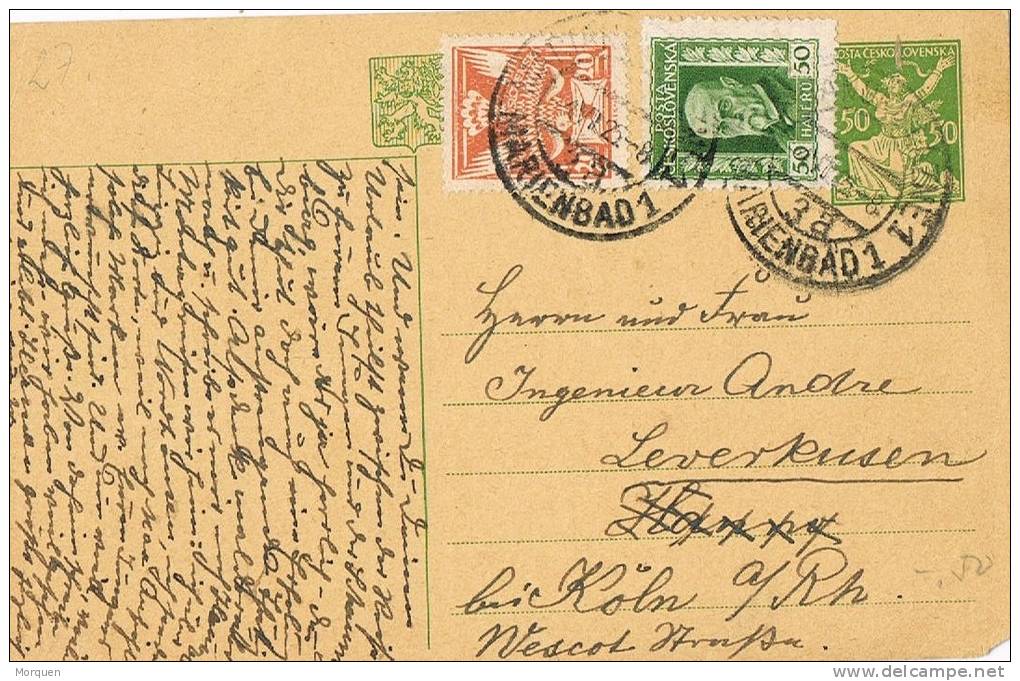 Entero Postal 40 H. MARIENBAD (Checoslovaquia) 1925 - Postkaarten