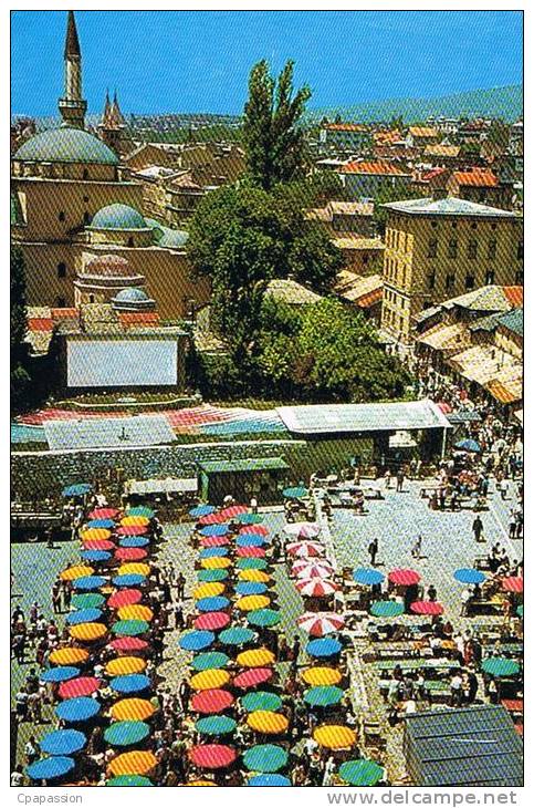 SARAJEVO - BASCARSIJA - Le Marché Turc - Cpm écrite 1966 - Grand Format Couleurs - Bosnie-Herzegovine