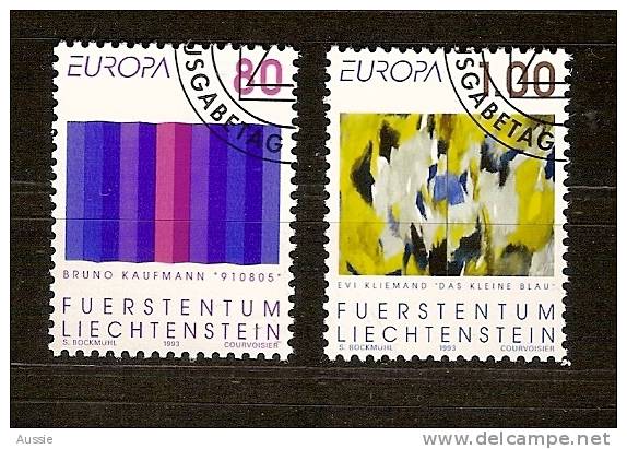 Liechtenstein 1993 Yvertn° 995-96 (°) Used Cote 3 Euro  CEPT 1993 - Oblitérés