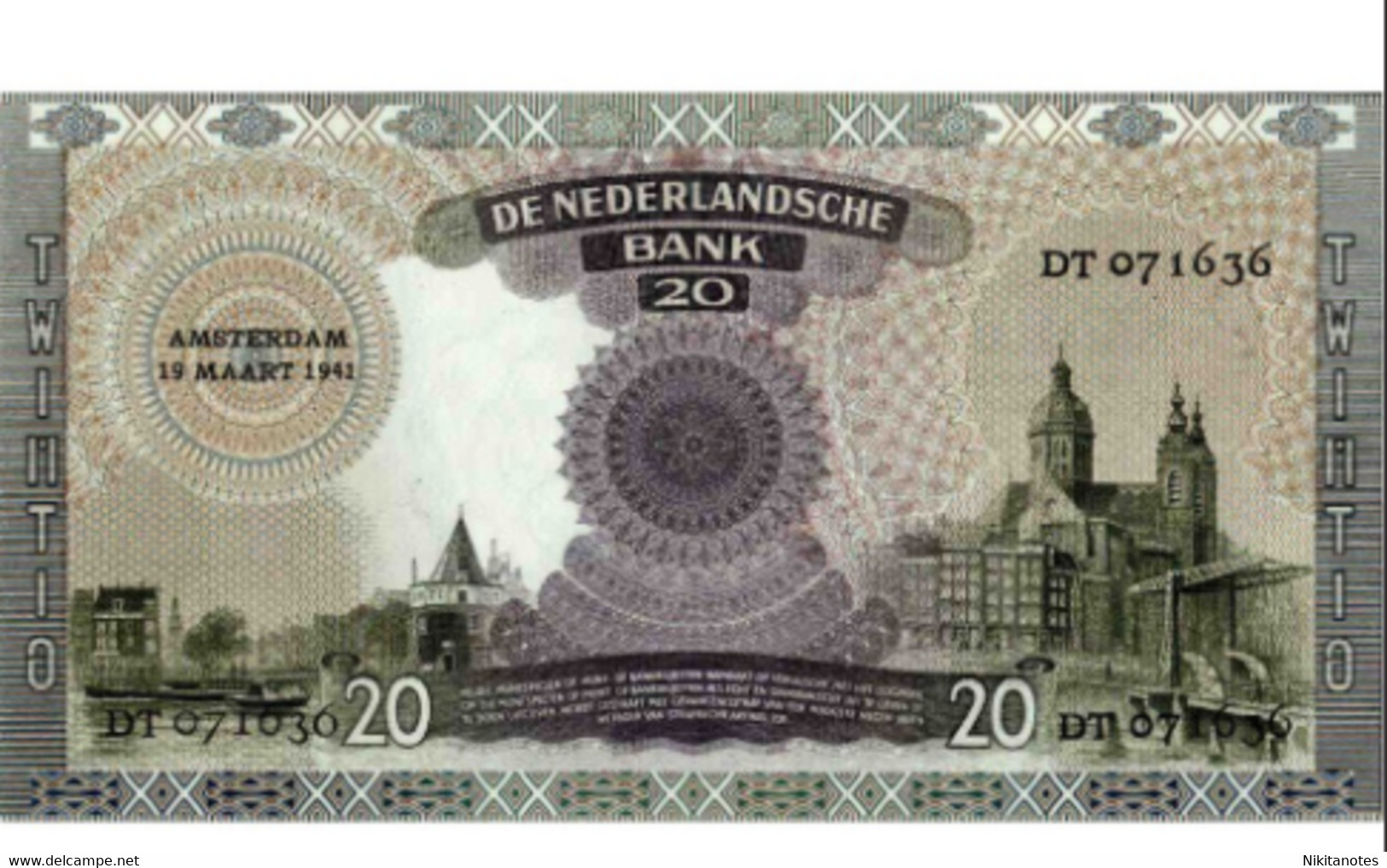 Nederland 20 Gulden 1939 See Scan - 20 Gulden