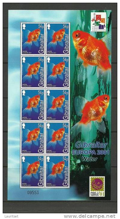 GIBRALTAR 2002 Europa/CEPT Wasser Water Ganzbogen ** (1) - 2002