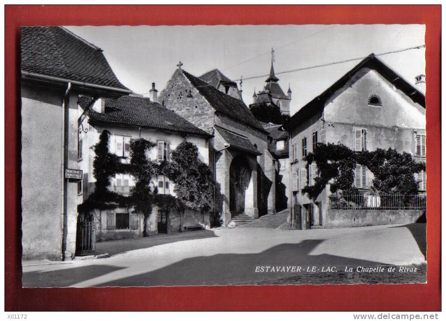 B543 Estavayer-le-Lac, La Chapelle De Rivaz,Panneau Bains Canotage. Non Circulé. Deriaz 9076 - Chapelle