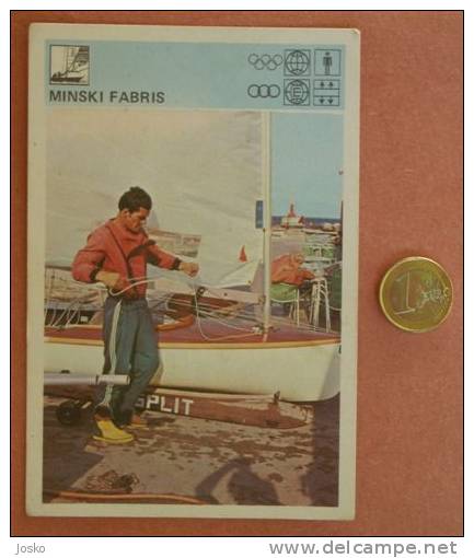 SAILING Minski Fabris European Championships Winner 78. ( Yugoslavia Vintage Card World Of Sports) Voile Navegacion Vela - Other & Unclassified