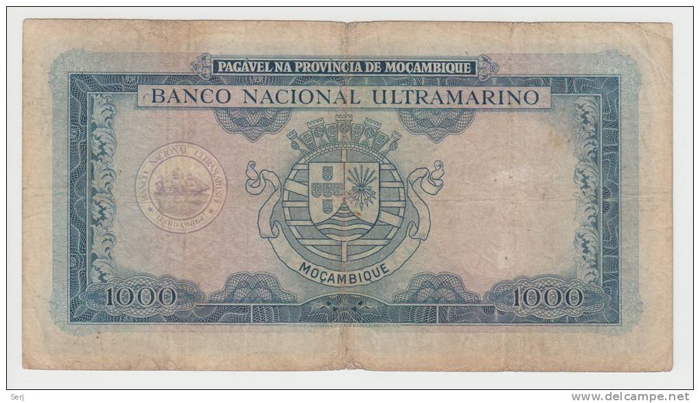 Portugal Mozambique 1000 Escudos 1953 "F+" P 105 - Mozambico