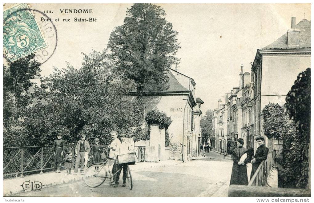 CPA 41 VENDOME PONT ET RUE SAINT BIE 1907 - Vendome