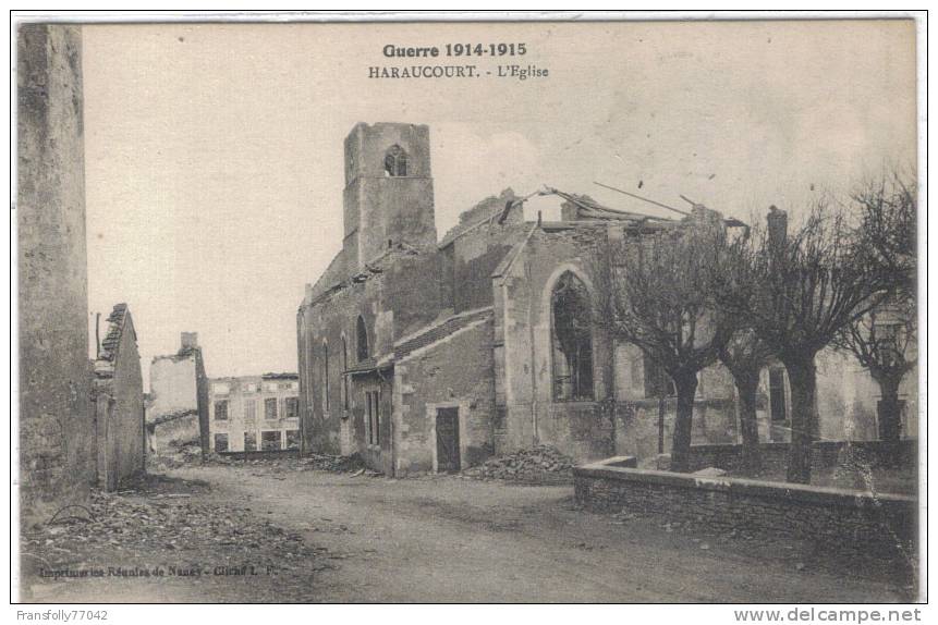 FRANCE - ARDENNES - HARAUCOURT - L'EGLISE - GUERRE 1914-1915 - Other & Unclassified