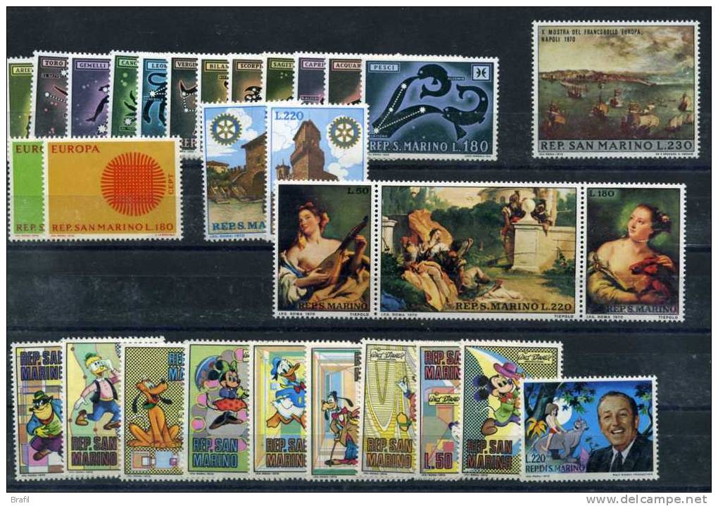 1970 San Marino, Annata Completa 30 Valori, Serie Complete Nuove (**) - Used Stamps