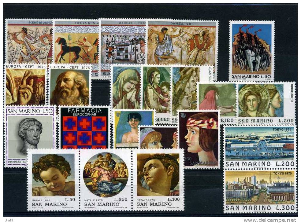 1975 San Marino, Annata Completa 22 Valori, Serie Complete Nuove (**) - Used Stamps