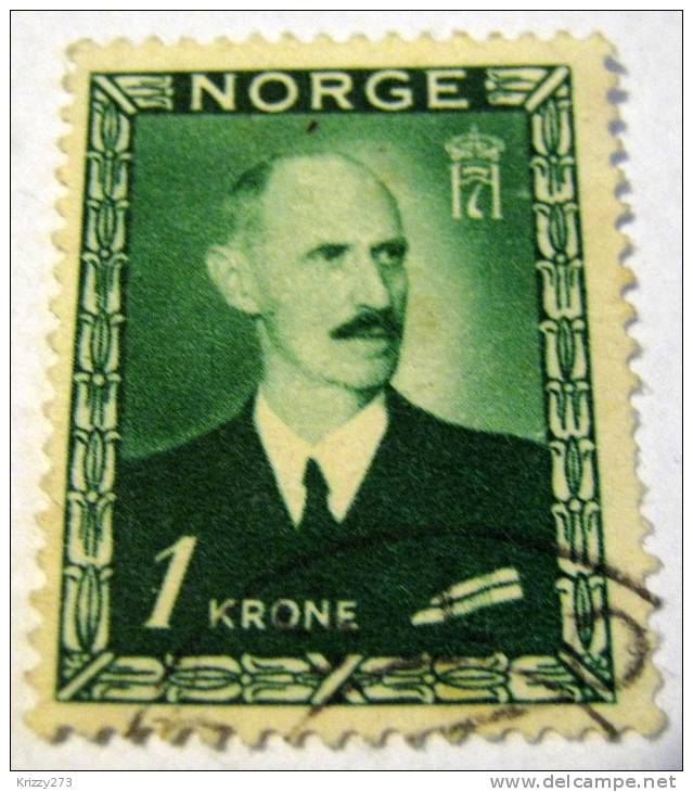 Norway 1946 King Haakon VII 1kr - Used - Oblitérés