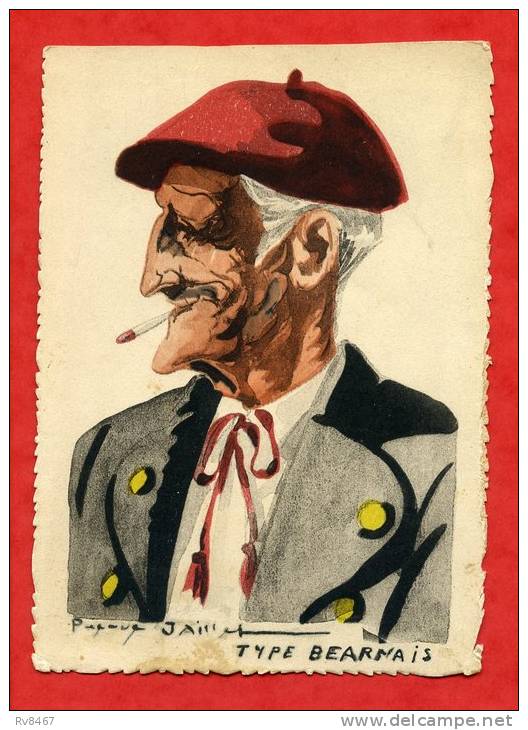 * Carte Illustrée Et Signée Pierre JAILLET-TYPE BEARNAIS-1949 - Bearn