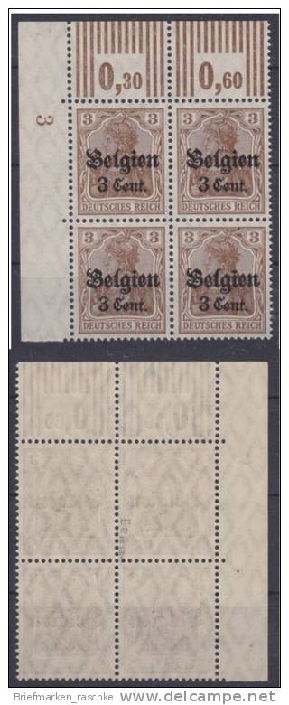 Belgien,11aII,OR Walze,xx,gep.im Eck-VB - Besetzungen 1914-18