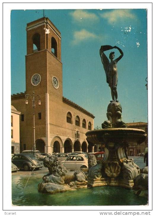 FANO (PESARO) - Fontana Della Fortuna E Palazzo Della Ragione. Viaggiata - Fano