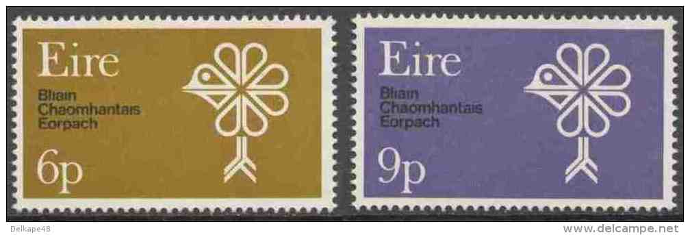Ireland Irlande Eire 1970 Mi 237 /8 YT 239 /40 ** Eur. Nature Conservation - Clover Leaf With Bird´s Head - Nuevos