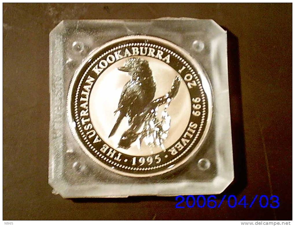 AUSTRALIA 1  DOLLARO ARGENTO ( SILVER DOLLAR ) KOOKABURRA   ANNO 1995  - 1 OZ 999/1000 - Otros & Sin Clasificación