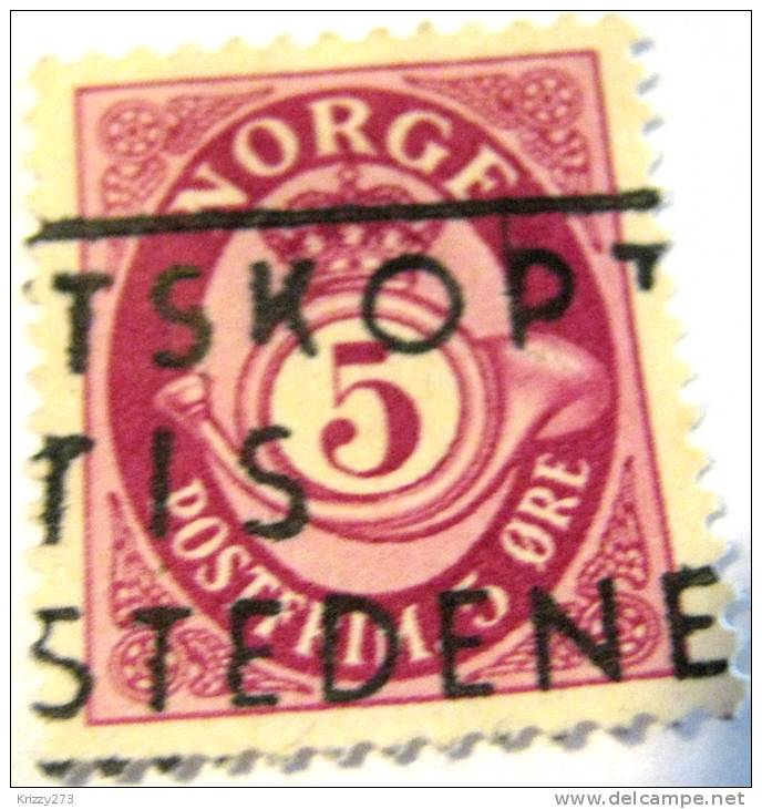 Norway 1937 5 Ore - Used - Oblitérés