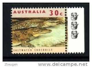 AUSTRALIA 1994 SALTWATER CROCODILE REPRINT / 3 KOLAS  / MNH - Prove & Ristampe