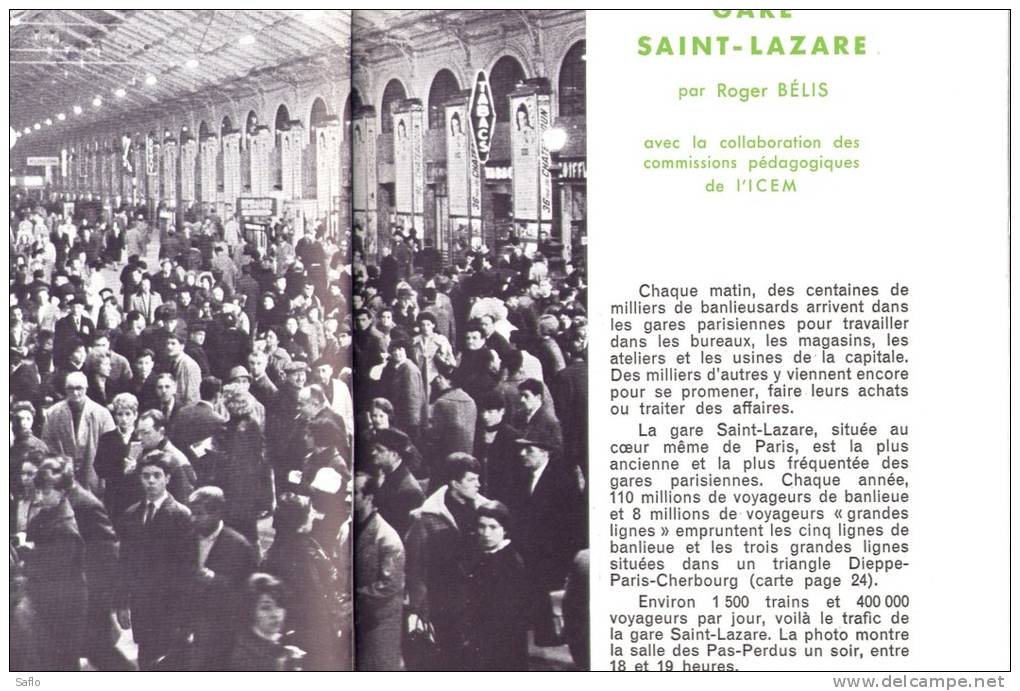 La Gare Saint -Lazare à Paris : BT Bibliothèque  De Travail 606 15 Mai 1965 - Français