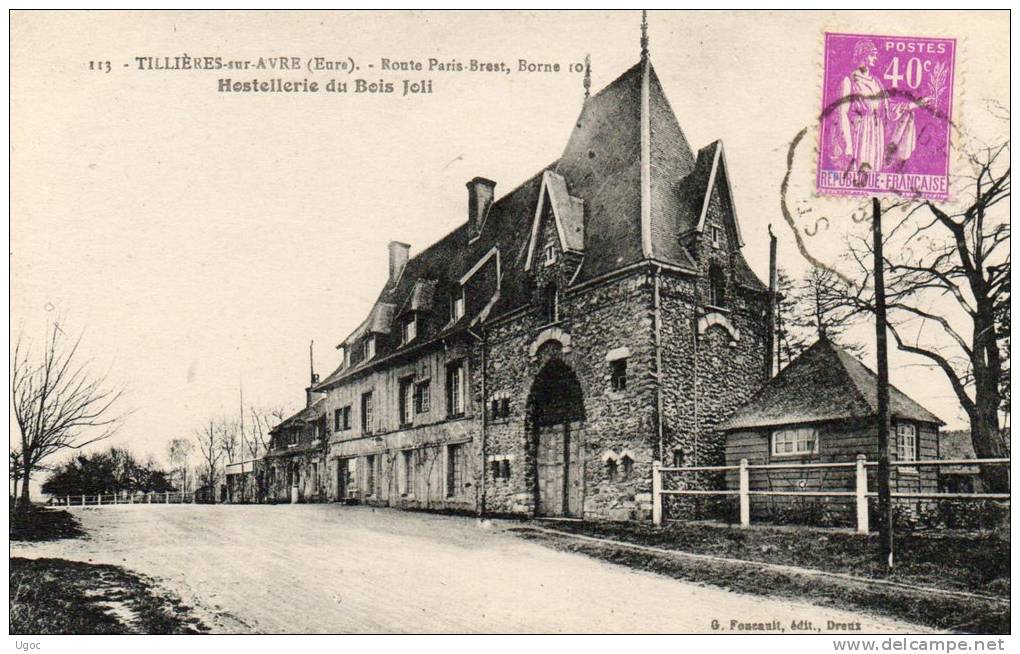 CPA - 27 - TILLIERES-sur-AVRE - Route Paris-Brest, Borne 10 - Hostellerie Du Bois Joli - 853 - Tillières-sur-Avre