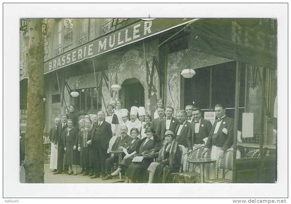 PARIS 17 - Carte Photo Brasserie Muller - 9 Avenue De Clichy - Arrondissement: 17