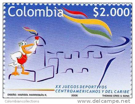 Lote 20e, Colombia, 2006,  Juegos Deportivos, Sello, Sport Stamp - Colombia