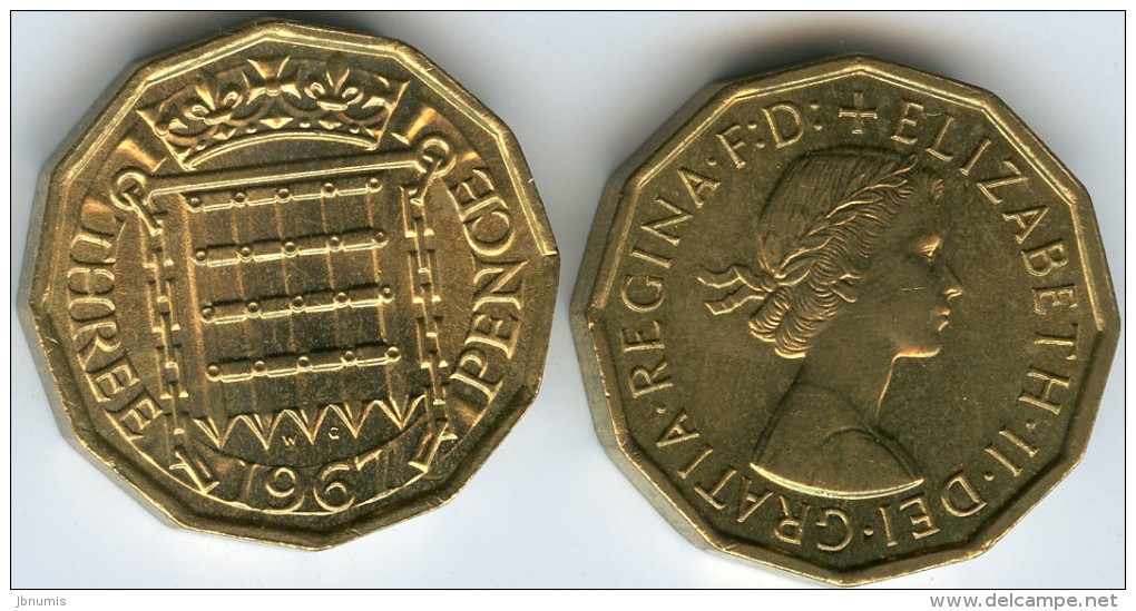 Grande-Bretagne Great Britain 3 Pence 1967 UNC KM 900 - F. 3 Pence