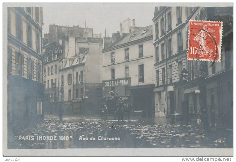 B B 290 / CPA  - PARIS  -  (75011)  PARIS INONDE 1910 RUE DE CHARONNE - Distretto: 11