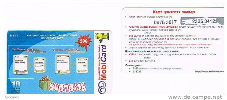 MONGOLIA - MOBICOM (GSM RECHARGE) - SURPRISE   - USED ° -  RIF. 1794 - Mongolie