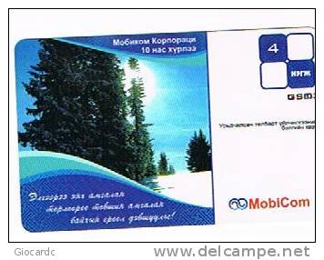 MONGOLIA - MOBICOM (GSM RECHARGE) - LANDSCAPE IN WINTER   - USED °  -  RIF. 1791 - Mongolië