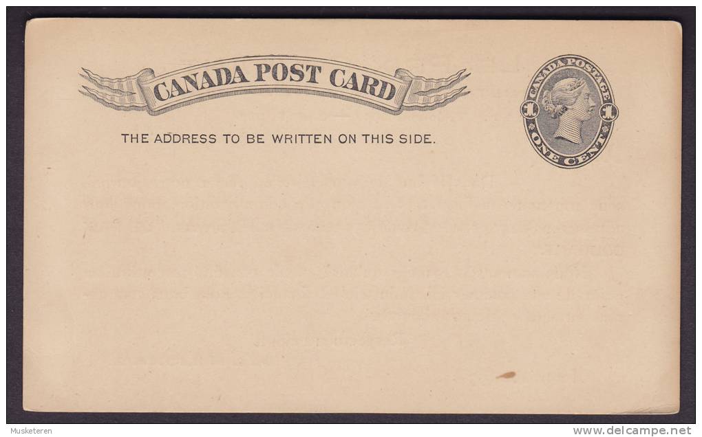 Canada Postal Stationery Ganzsache LE  PRIX COURANT Private Print Post Card 1 C. Queen Victoria 1893 - 1860-1899 Reinado De Victoria