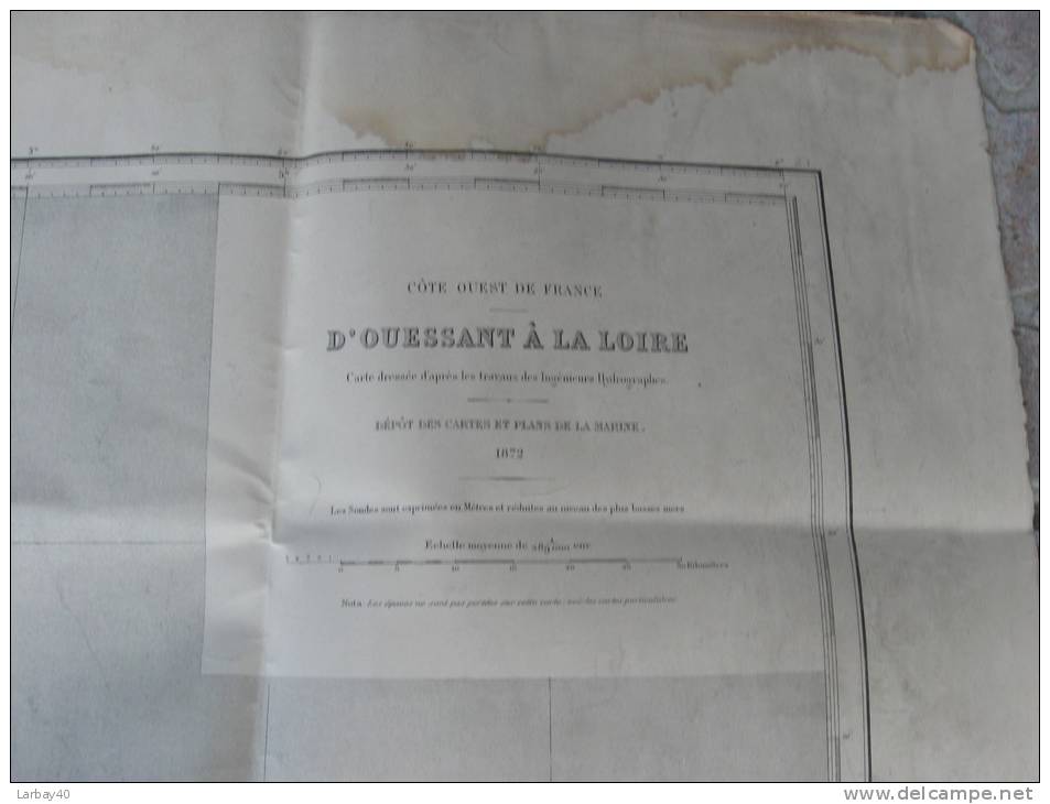 1 Carte Ancienne D Ouessant A La Loire - Cartes Topographiques