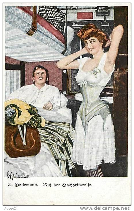 CPA   Couple Femme Libertinage  Dans Un Train E. Neilemann Auf Der Nochzeitsreife  N°1428 - Autres & Non Classés